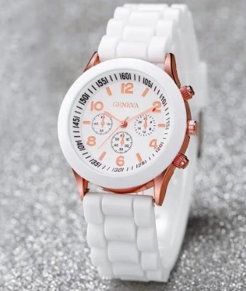 Geneva dameshorloge (wit) + armband