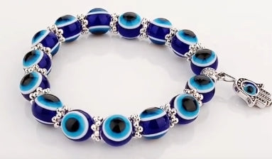 Hand van Fatima, en evil eye armband.